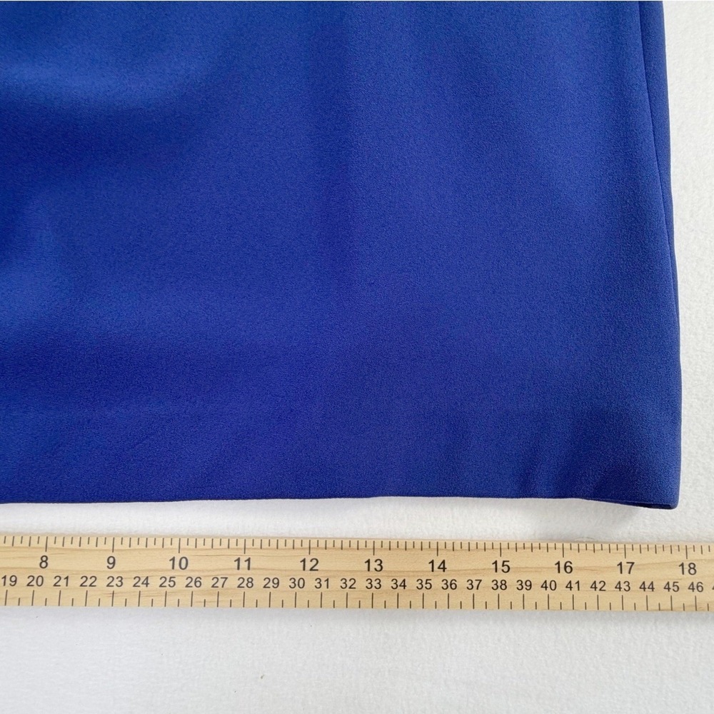 Elie Tahari Royal Blue Sheath Dress Asymmetrical Neck Career Work Cocktail‎ Sz 8 - Picture 10 of 16